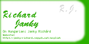 richard janky business card