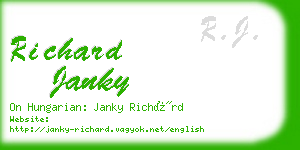 richard janky business card